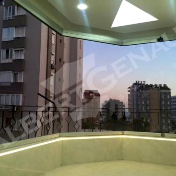 Tek Camlı Kayar Katlanır Cambalkon